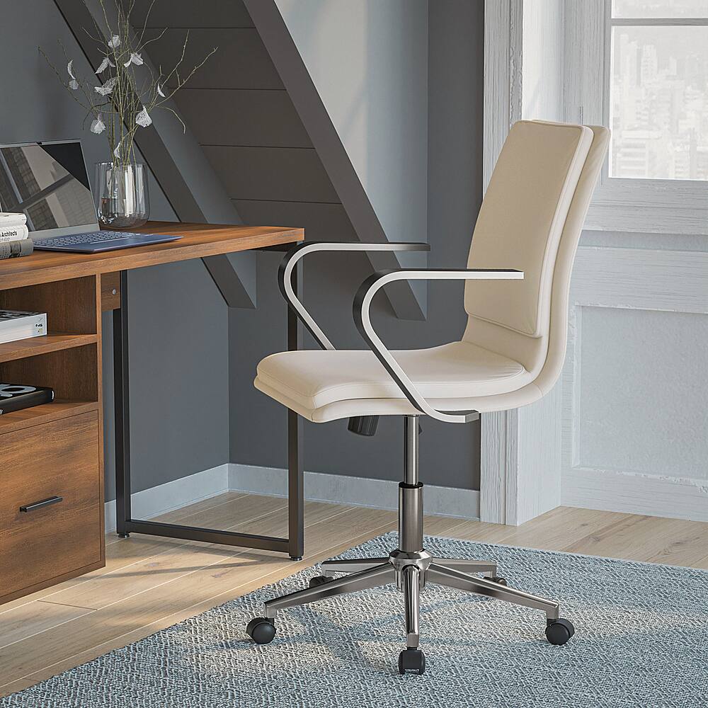Alt View 12. Alamont Home - Designer Executive Swivel Office Chair with Arms - Taupe/Chrome.