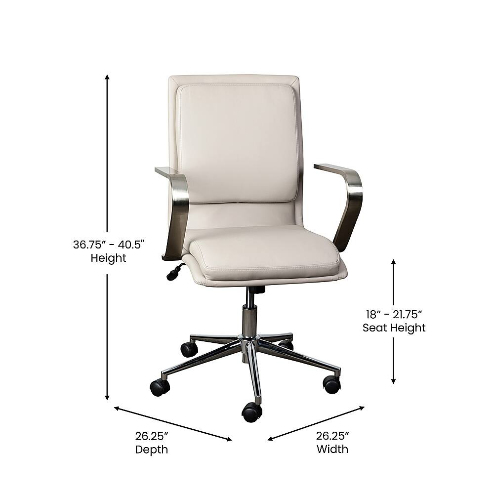 Alt View 13. Alamont Home - Designer Executive Swivel Office Chair with Arms - Taupe/Chrome.