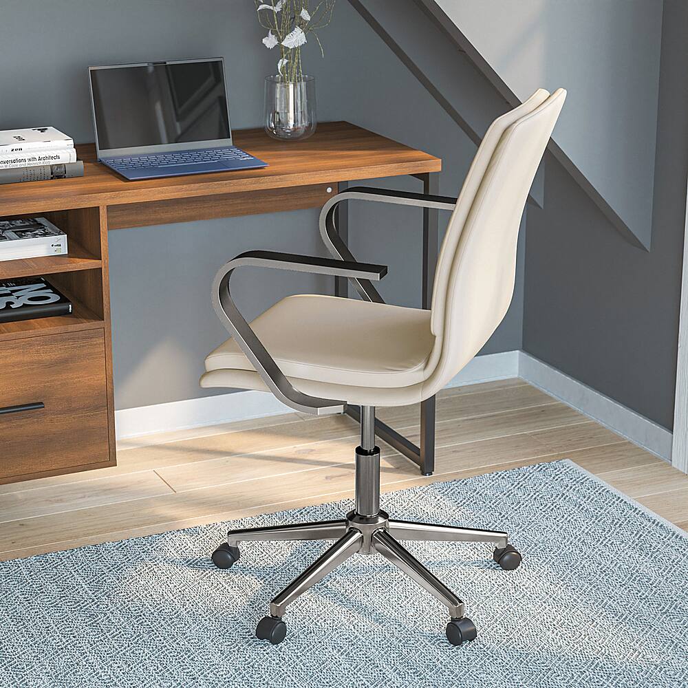 Alt View 14. Alamont Home - Designer Executive Swivel Office Chair with Arms - Taupe/Chrome.