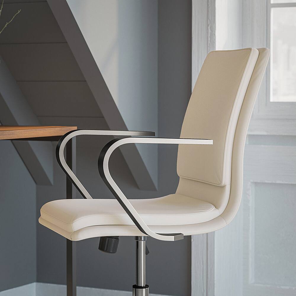 Alt View 15. Alamont Home - Designer Executive Swivel Office Chair with Arms - Taupe/Chrome.