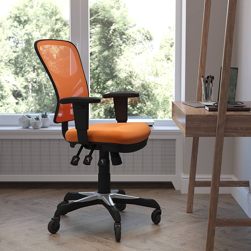 Alt View 11. Alamont Home - Mid-Back Ergonomic Multifunction Mesh Chair with Polyurethane Wheels - Orange.