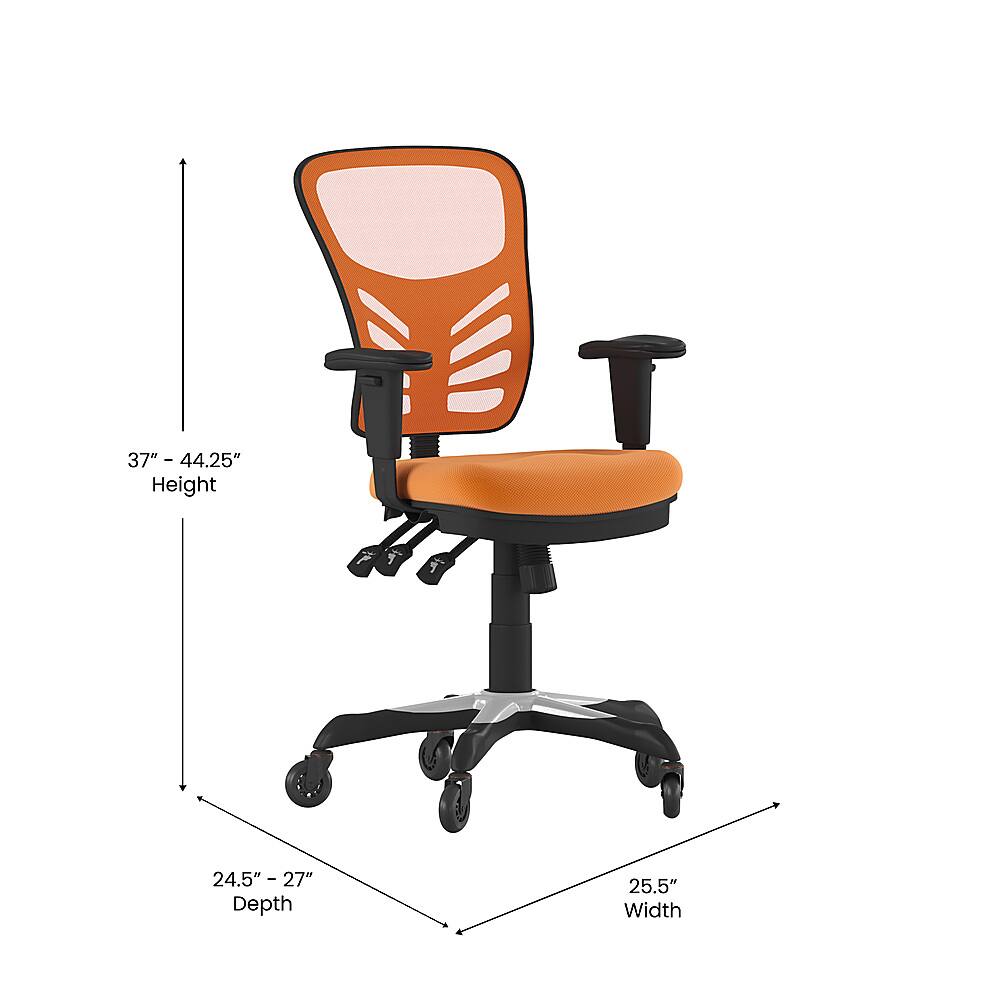 Alt View 12. Alamont Home - Mid-Back Ergonomic Multifunction Mesh Chair with Polyurethane Wheels - Orange.
