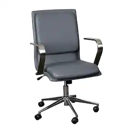 Alamont Home - Designer Executive Swivel Office Chair with Arms - Gray/Chrome