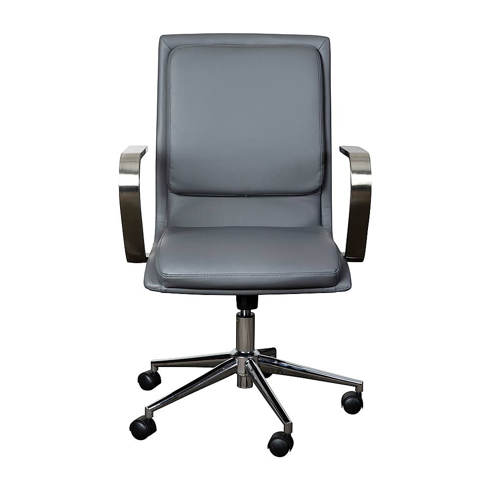 Alt View 11. Alamont Home - Designer Executive Swivel Office Chair with Arms - Gray/Chrome.