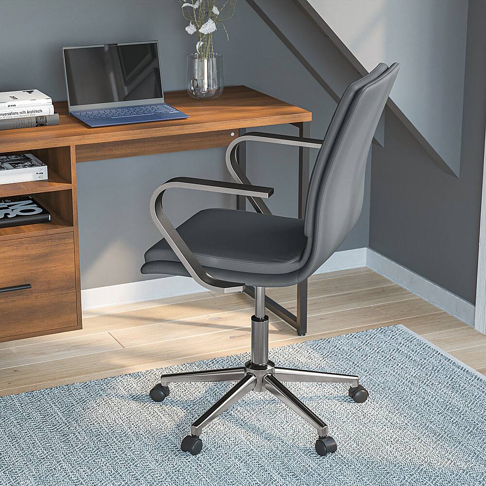 Alt View 12. Alamont Home - Designer Executive Swivel Office Chair with Arms - Gray/Chrome.