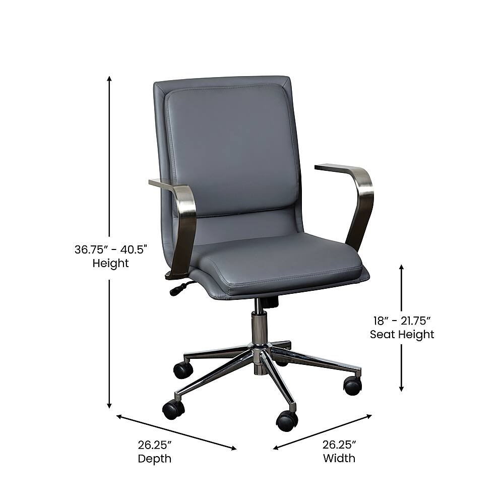 Alt View 13. Alamont Home - Designer Executive Swivel Office Chair with Arms - Gray/Chrome.