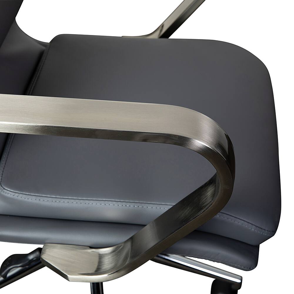 Alt View 16. Alamont Home - Designer Executive Swivel Office Chair with Arms - Gray/Chrome.