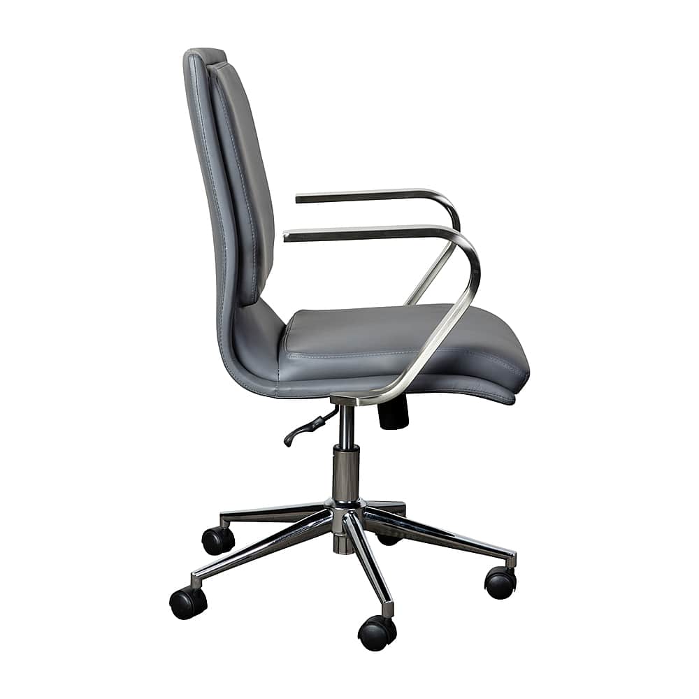 Alt View 17. Alamont Home - Designer Executive Swivel Office Chair with Arms - Gray/Chrome.