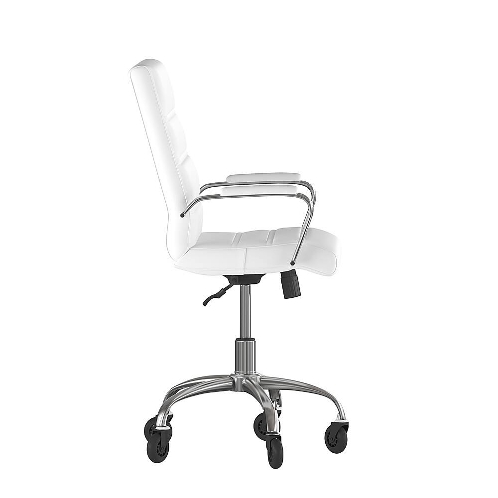 Alt View 15. Alamont Home - Executive Chair on Skate Wheels - White LeatherSoft/Chrome Frame.
