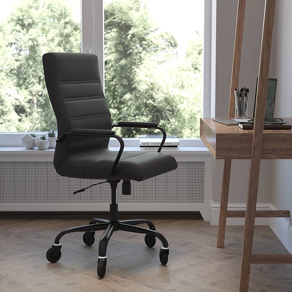 Alt View 11. Alamont Home - Executive Chair on Skate Wheels - Black LeatherSoft/Black Frame.