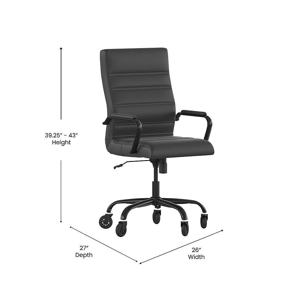 Alt View 12. Alamont Home - Executive Chair on Skate Wheels - Black LeatherSoft/Black Frame.