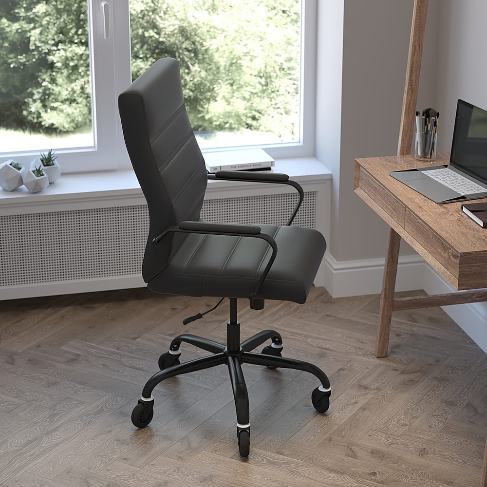 Alt View 13. Alamont Home - Executive Chair on Skate Wheels - Black LeatherSoft/Black Frame.