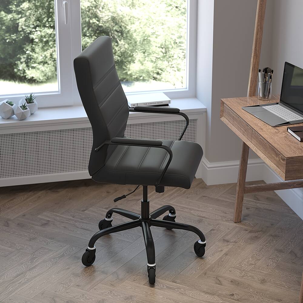 Alt View 13. Alamont Home - Executive Chair on Skate Wheels - Black LeatherSoft/Black Frame.