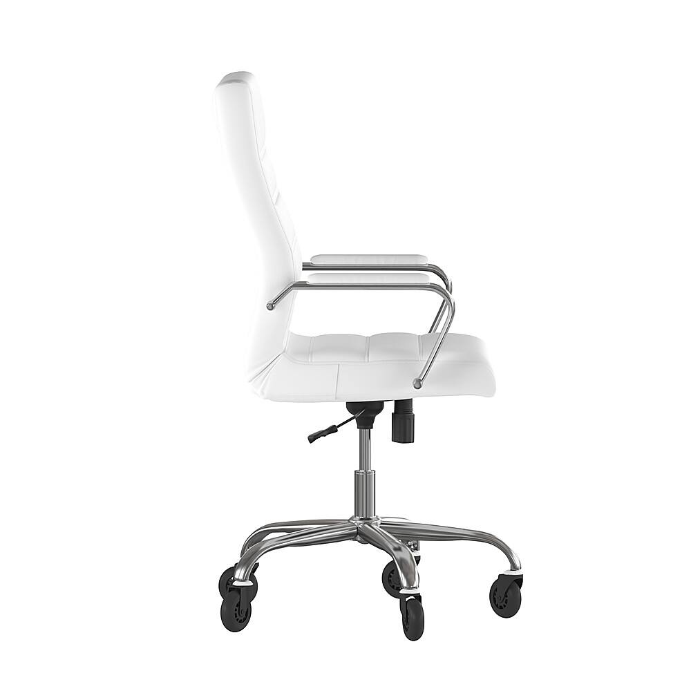 Alt View 15. Alamont Home - Executive Chair on Skate Wheels - White LeatherSoft/Chrome Frame.