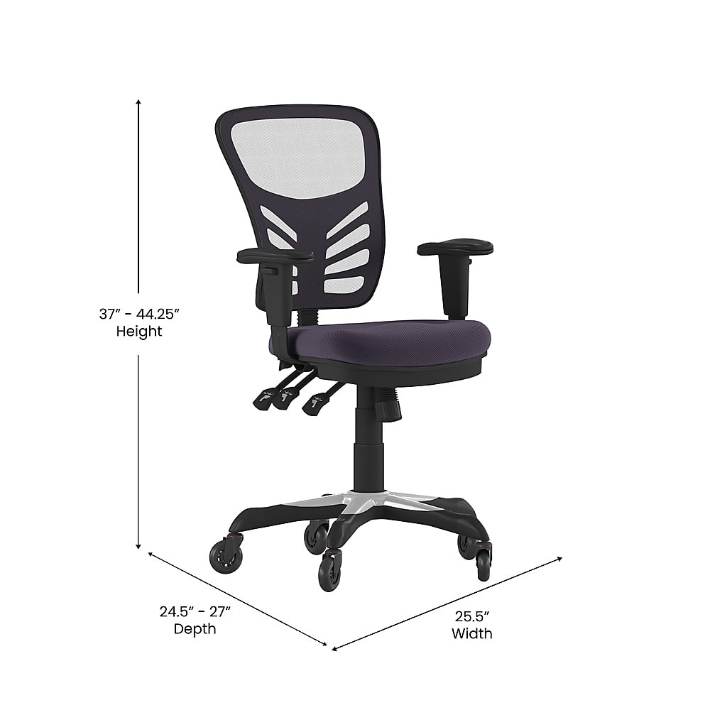 Alt View 12. Alamont Home - Mid-Back Ergonomic Multifunction Mesh Chair with Polyurethane Wheels - Dark Gray.