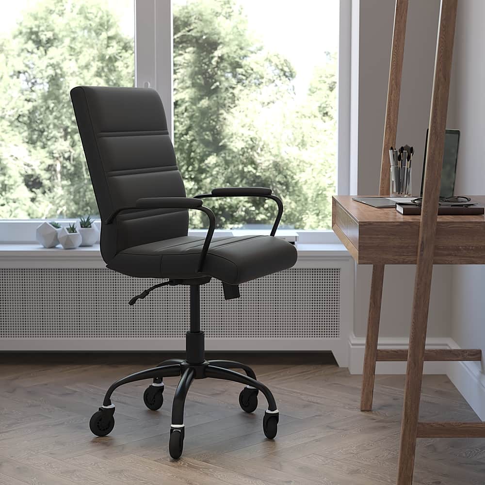 Alt View 11. Alamont Home - Executive Chair on Skate Wheels - Black LeatherSoft/Black Frame.