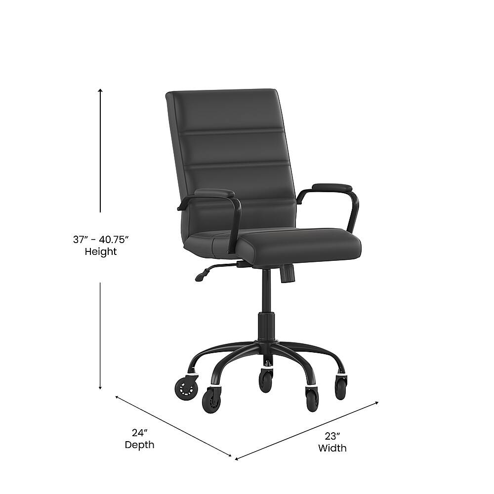 Alt View 12. Alamont Home - Executive Chair on Skate Wheels - Black LeatherSoft/Black Frame.