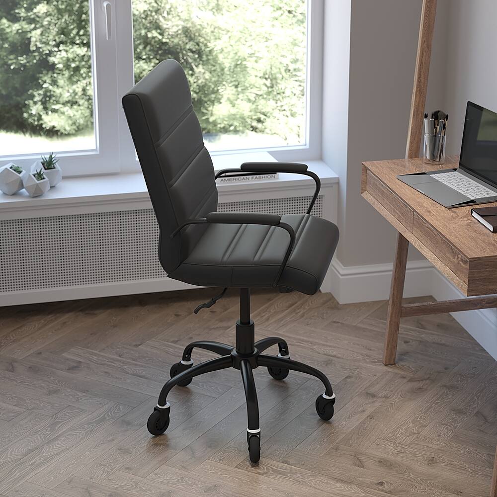 Alt View 13. Alamont Home - Executive Chair on Skate Wheels - Black LeatherSoft/Black Frame.