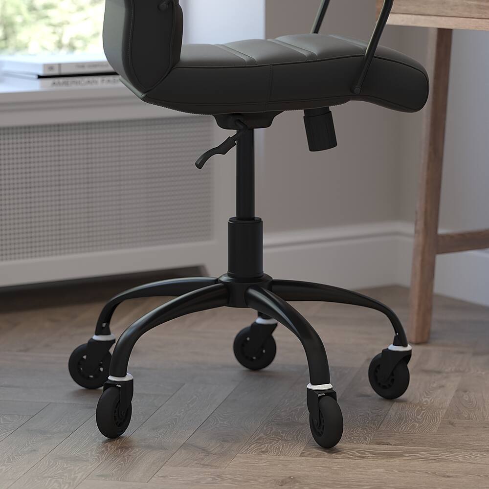 Alt View 14. Alamont Home - Executive Chair on Skate Wheels - Black LeatherSoft/Black Frame.