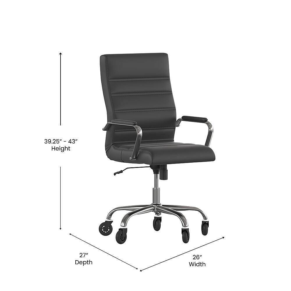 Alt View 12. Alamont Home - Executive Chair on Skate Wheels - Black LeatherSoft/Chrome Frame.