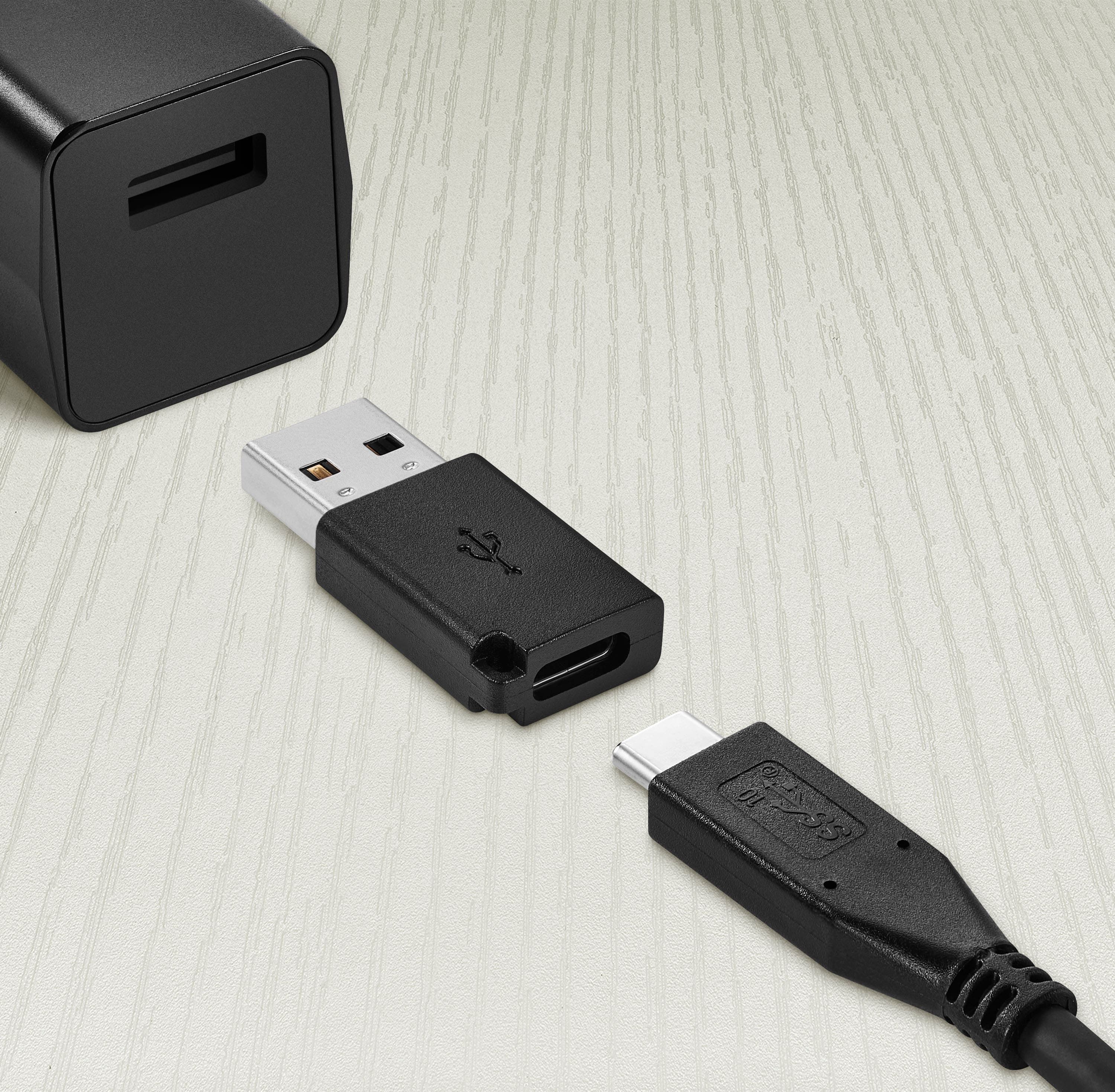 Alt View 13. Best Buy essentials™ - Female USB-C to Male USB Adapter (2-Pack) - Black.