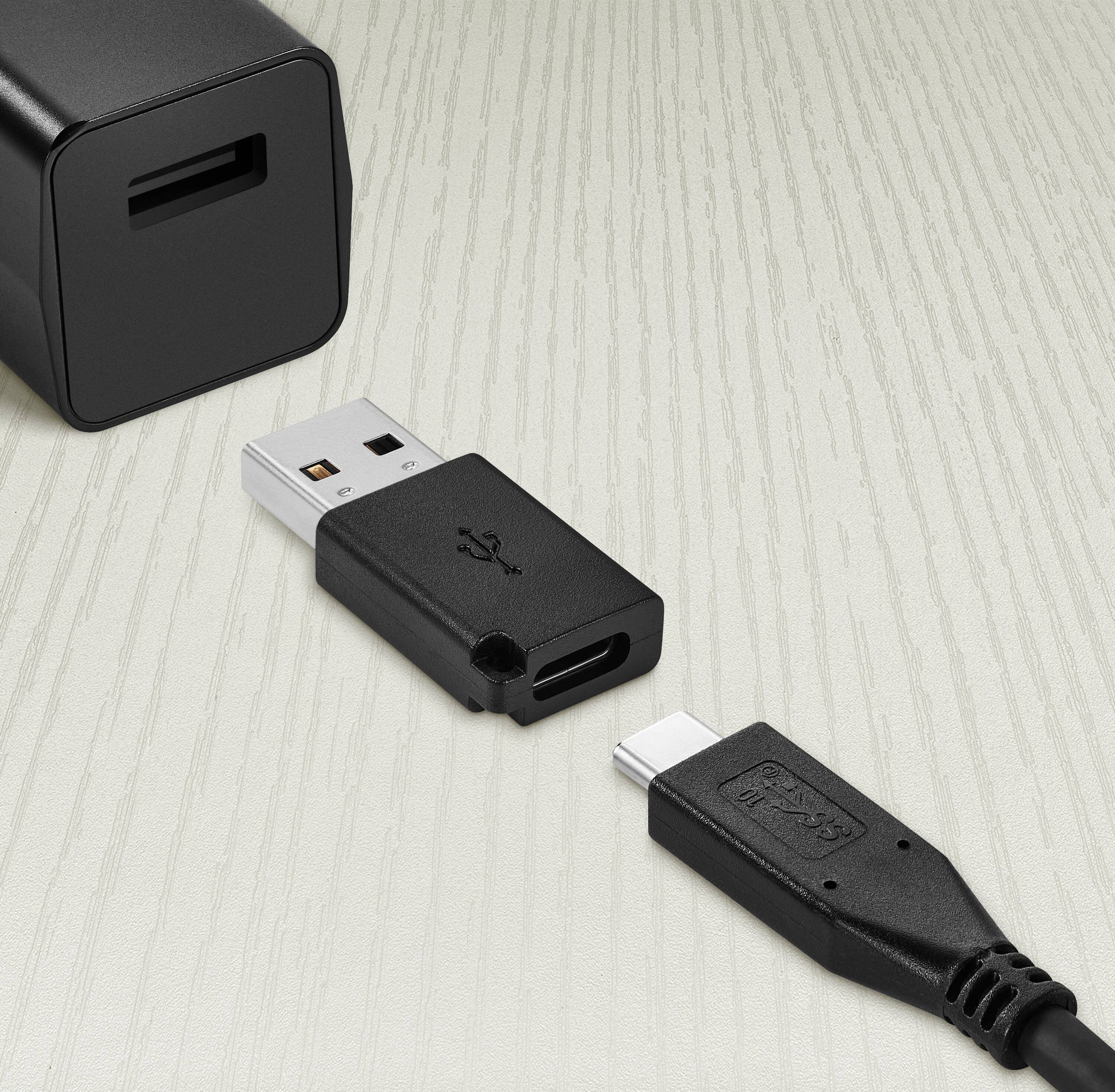 Alt View 13. Best Buy essentials™ - Female USB-C to Male USB Adapter (2-Pack) - Black.