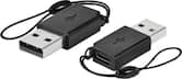 Best Buy essentials™ - Female USB-C to Male USB Adapter (2-Pack) - Black
