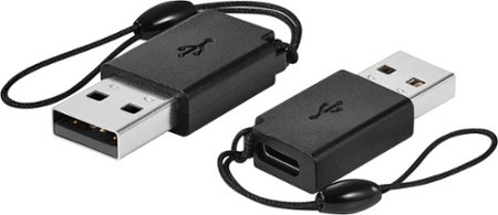 Best Buy essentials™ - Female USB-C to Male USB Adapter (2-Pack) - Black