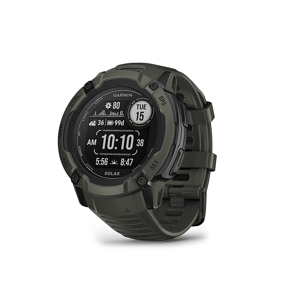 Front. Garmin - Instinct 2X Solar Smartwatch 50 mm Fiber-reinforced Polymer - Green.