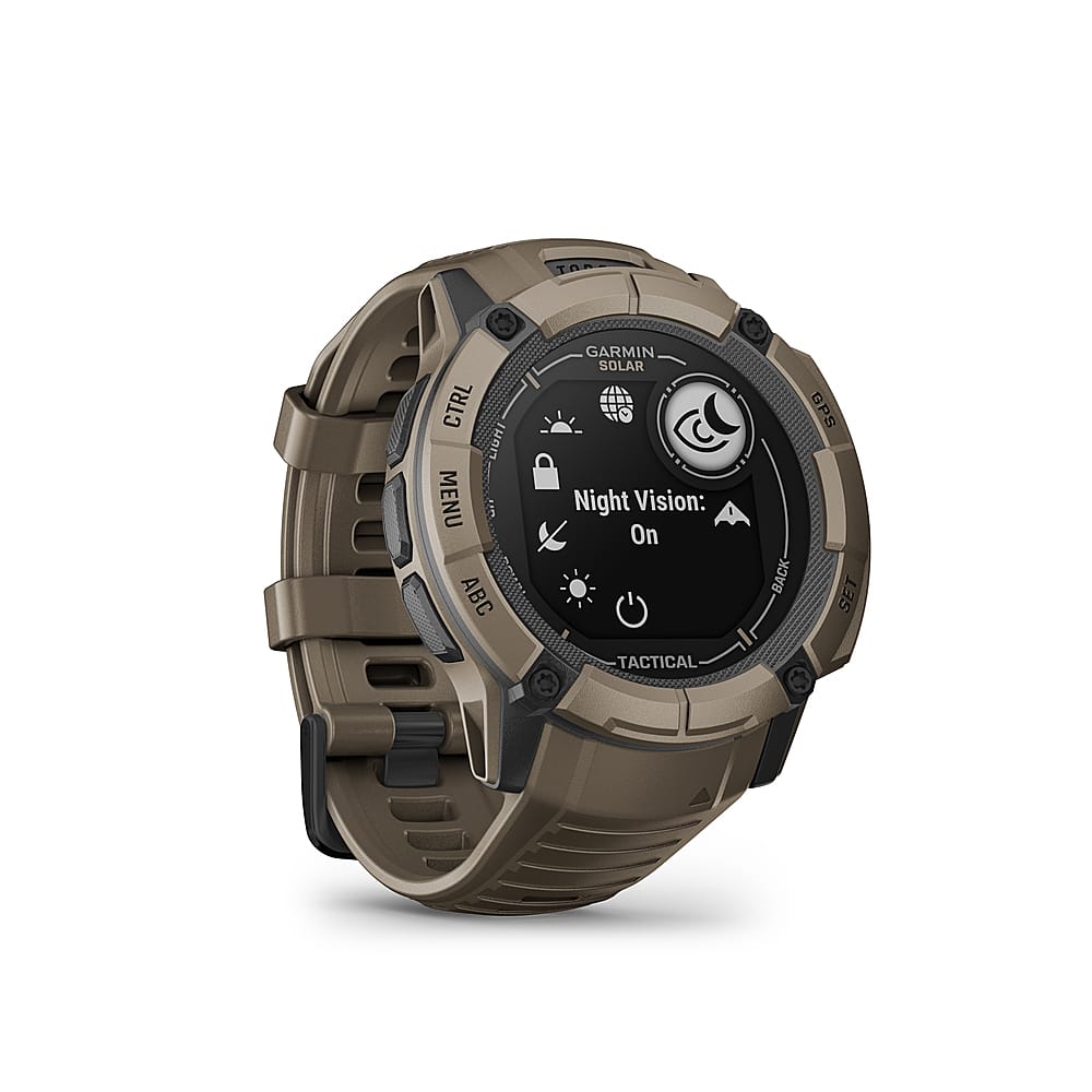 Angle. Garmin - Instinct 2X Solar Tactical Edition Smartwatch 50 mm Fiber-reinforced Polymer - Tan.