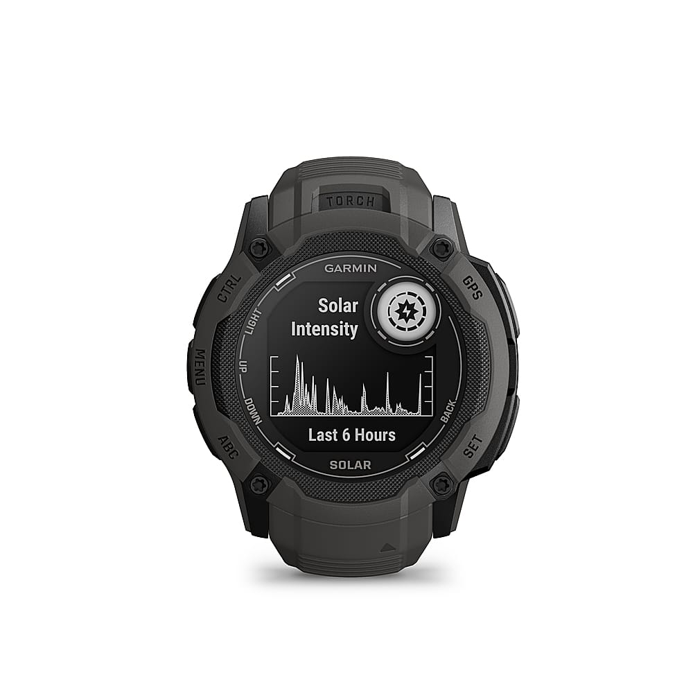 Left. Garmin - Instinct 2X Solar Smartwatch 50 mm Fiber-reinforced Polymer - Gray.