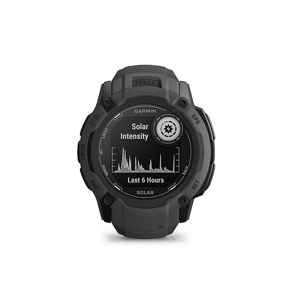 Left. Garmin - Instinct 2X Solar Smartwatch 50 mm Fiber-reinforced Polymer - Gray.