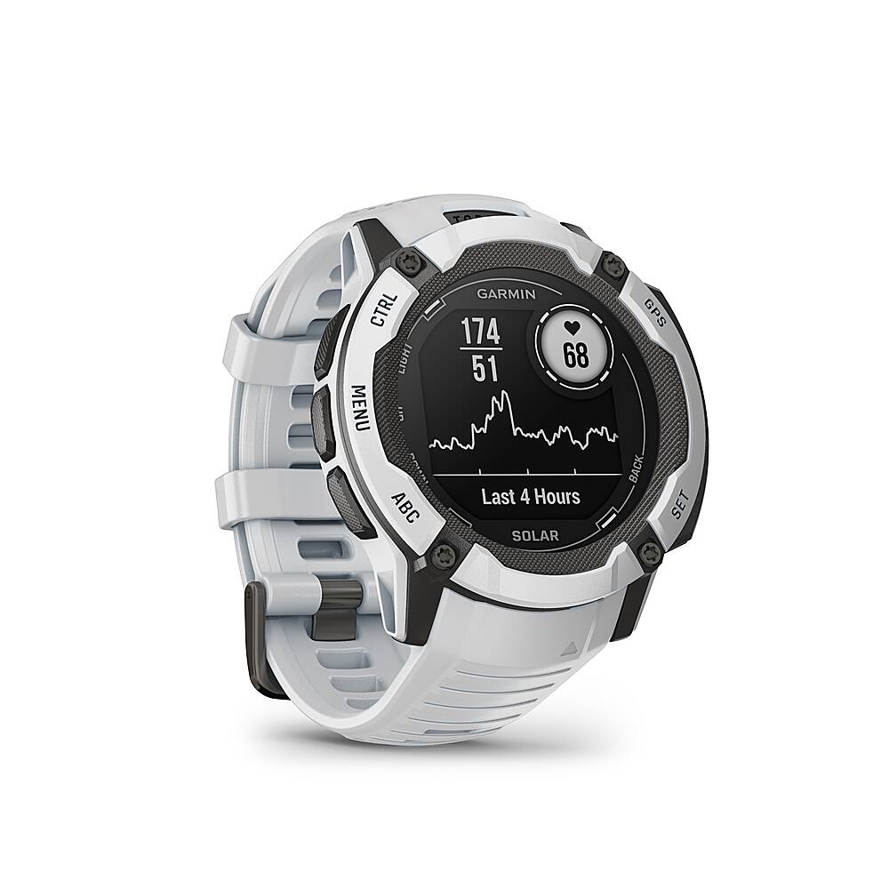 Angle. Garmin - Instinct 2X Solar Smartwatch 50 mm Fiber-reinforced Polymer - White.