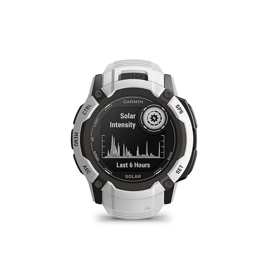 Left. Garmin - Instinct 2X Solar Smartwatch 50 mm Fiber-reinforced Polymer - White.