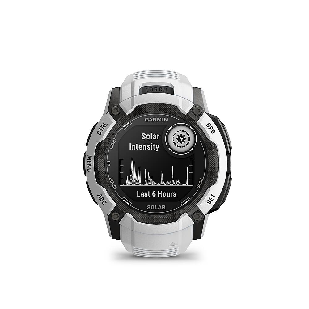 Left. Garmin - Instinct 2X Solar Smartwatch 50 mm Fiber-reinforced Polymer - White.