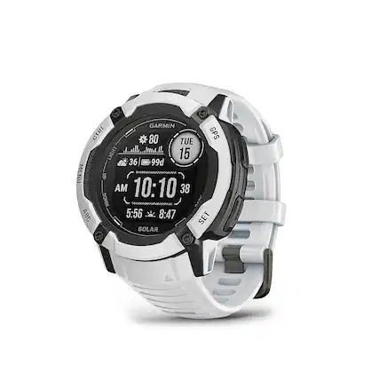 Front. Garmin - Instinct 2X Solar Smartwatch 50 mm Fiber-reinforced Polymer - White.