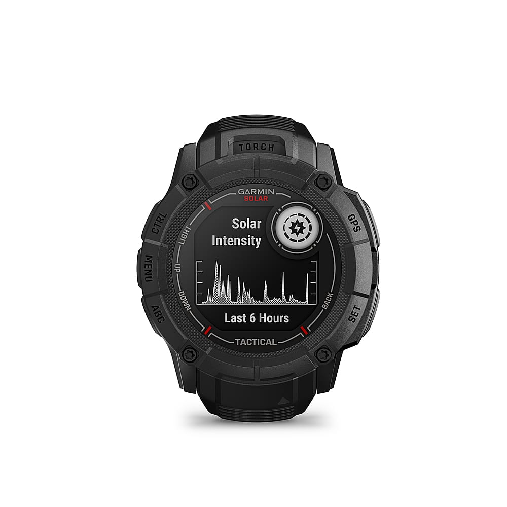 Left. Garmin - Instinct 2X Solar Tactical Edition Smartwatch 50 mm Fiber-reinforced Polymer - Black.