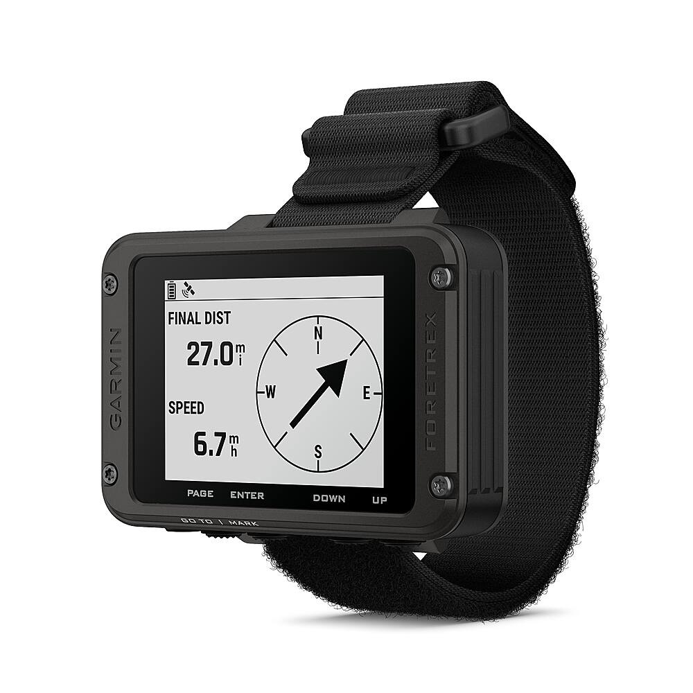 Left. Garmin - Foretrex 801 GPS Smartwatch Navigator with Strap 73 mm Fiber-Reinforced Polymer - Black.