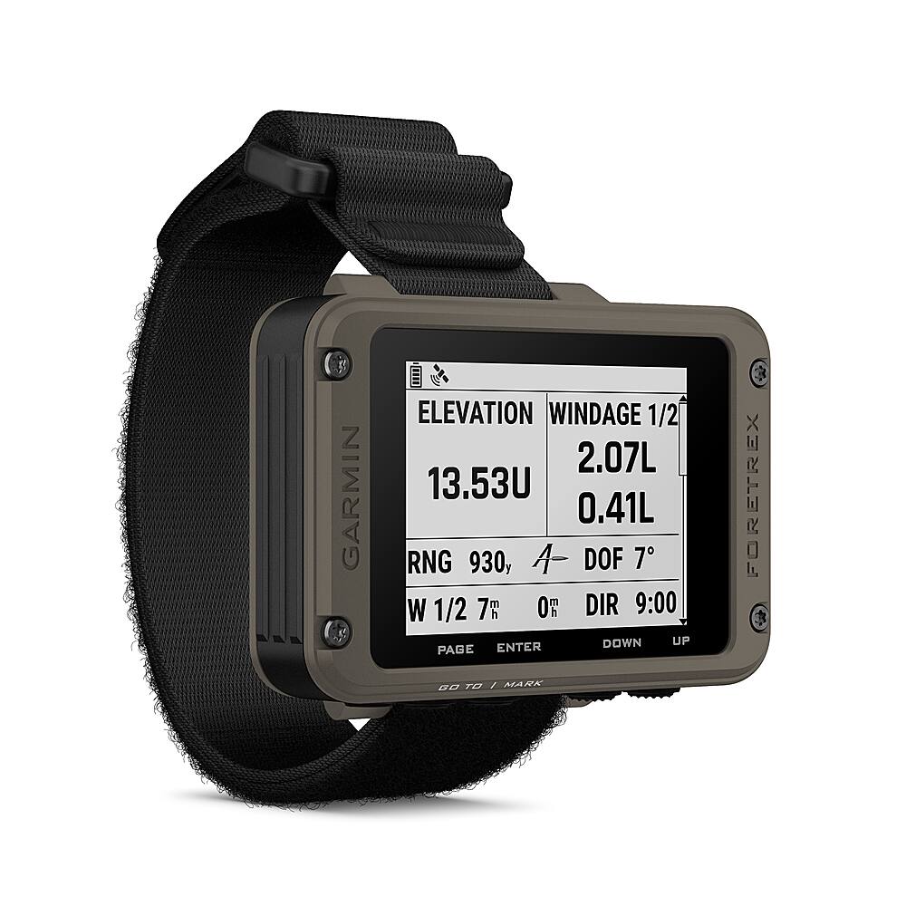 Angle. Garmin - Foretrex 901 Ballistic GPS Smartwatch Navigator with Strap 73 mm Fiber-Reinforced Polymer - Black.