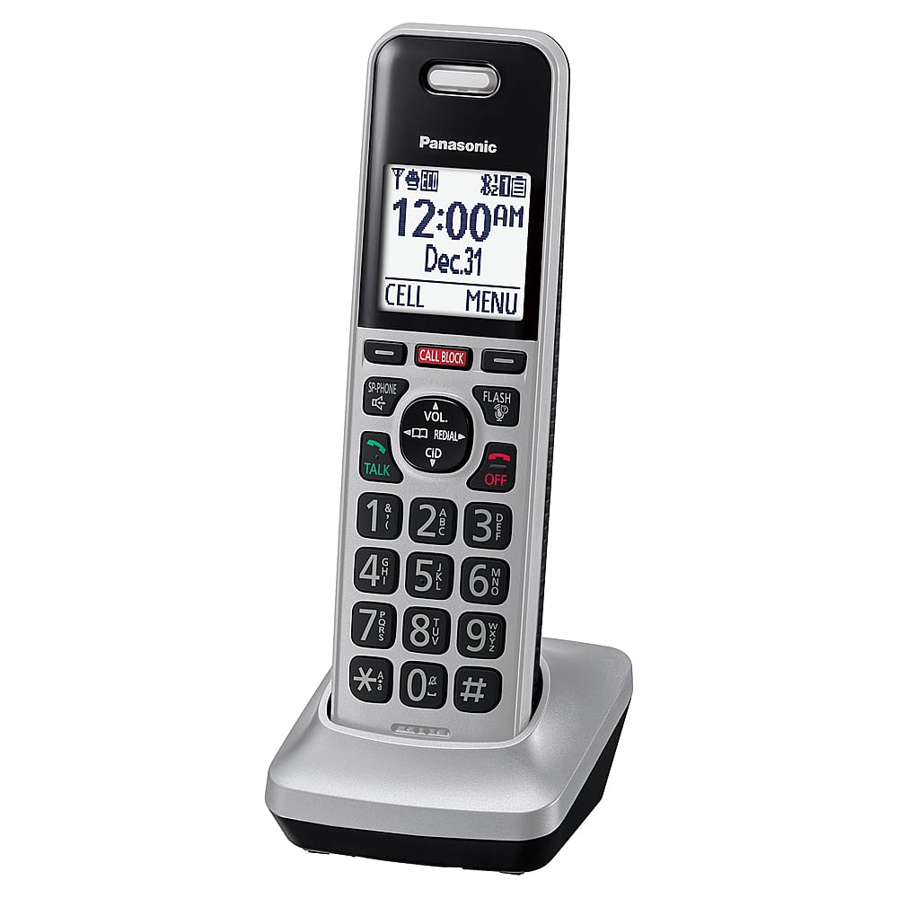 Panasonic - KX-TGFA97S Cordless Expansion Handset for KX-TGF94x and KX-TGF97x Series Cordless Phone Systems - Silver - Angle_Zoom