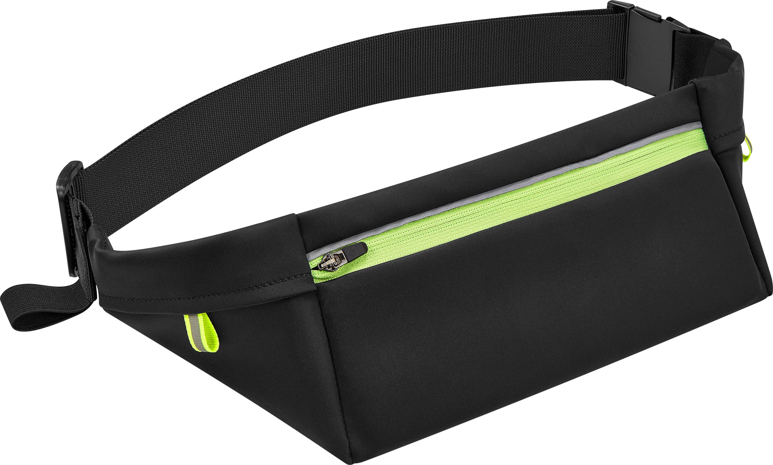 Front. Insignia™ - Running Belt for Phone Screens up to 7" - Black/Neon Green.