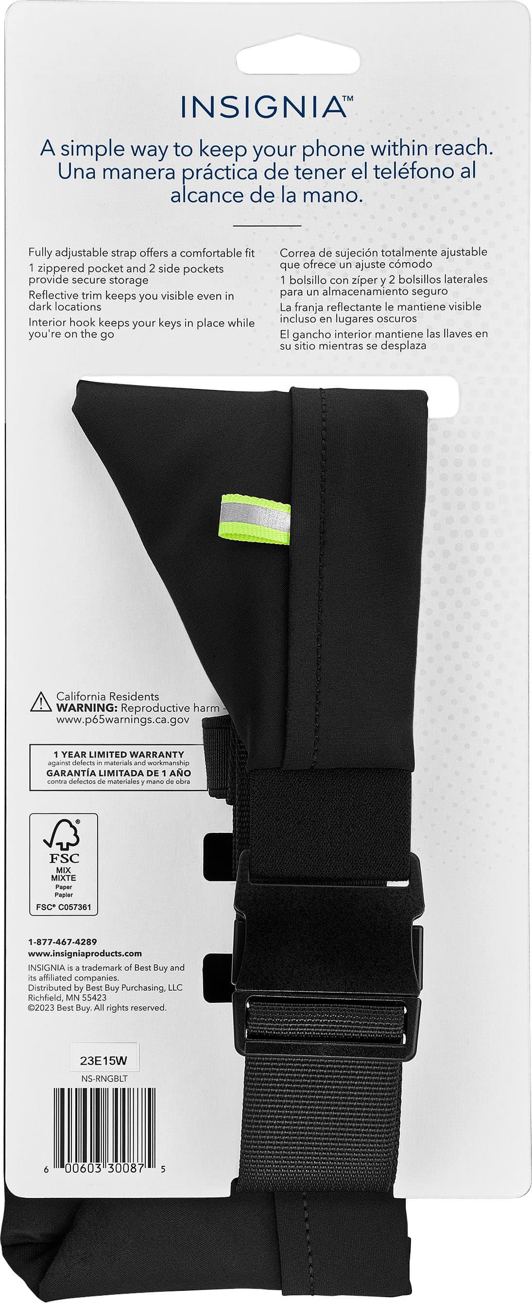 Alt View 14. Insignia™ - Running Belt for Phone Screens up to 7" - Black/Neon Green.