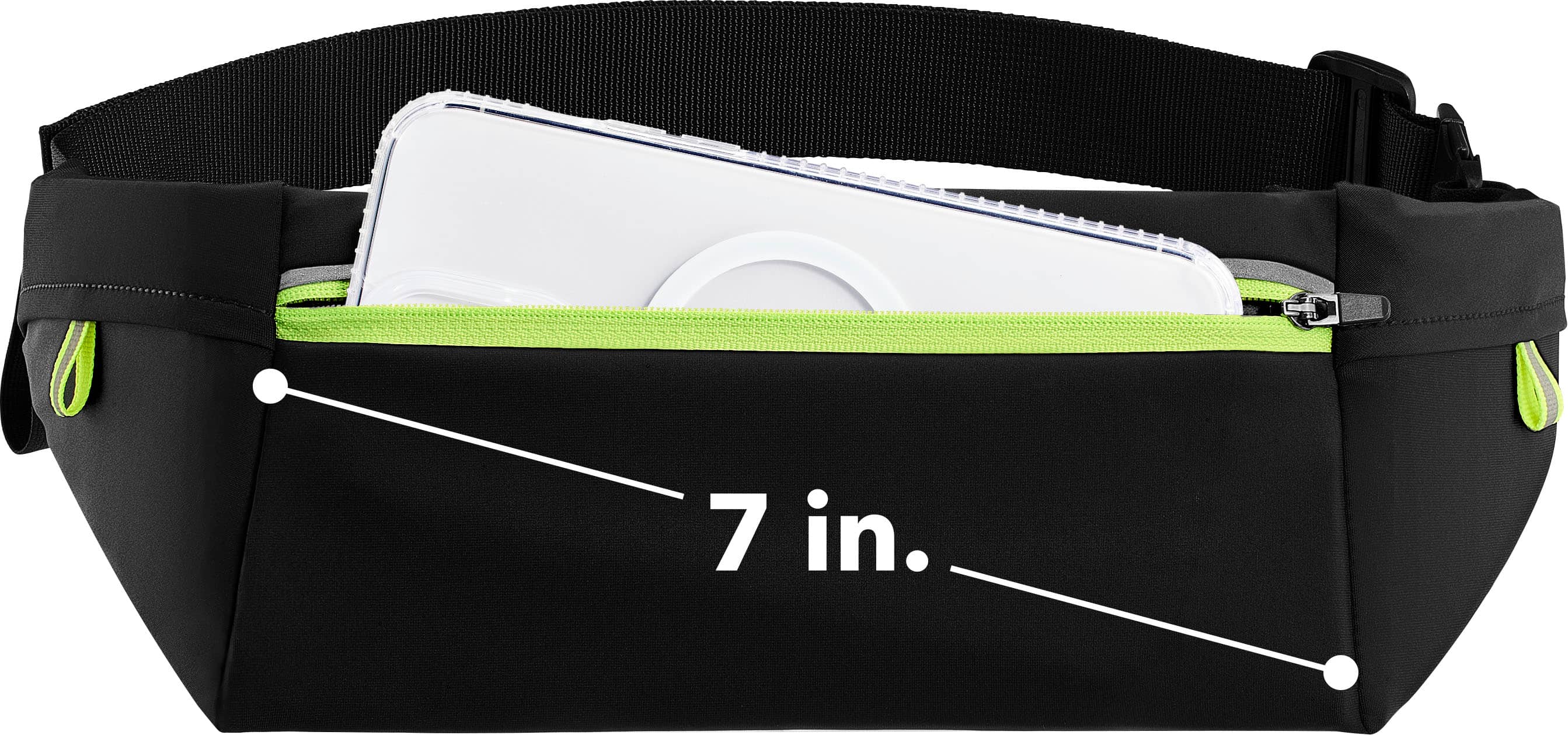 Alt View 3. Insignia™ - Running Belt for Phone Screens up to 7" - Black/Neon Green.