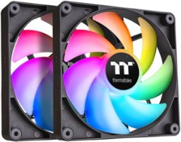 Thermaltake - CT 120 ARGB Sync 120mm Cooling Fan with Daisy-Chain Design 2-Pack Kit - Black - Front_Zoom