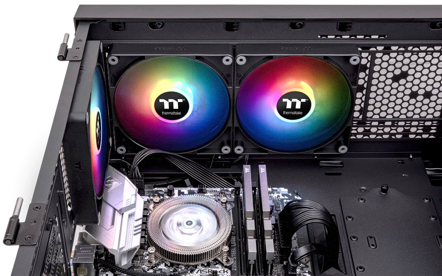 Alt View 15. Thermaltake - CT 120 ARGB Sync 120mm Cooling Fan with Daisy-Chain Design (2-Pack) - Black.