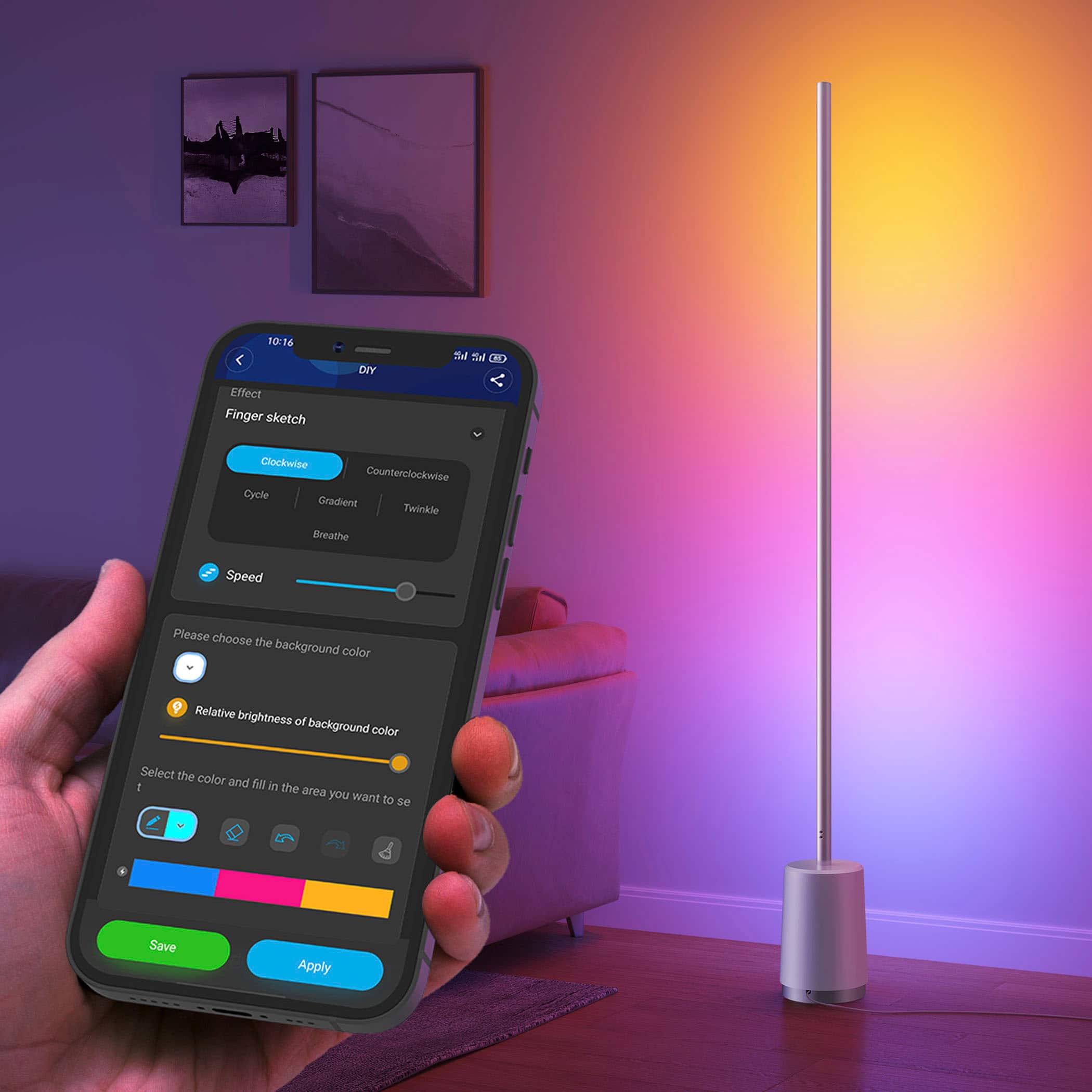 Alt View 15. Govee - RGBIC Floor Lamp - Multi.