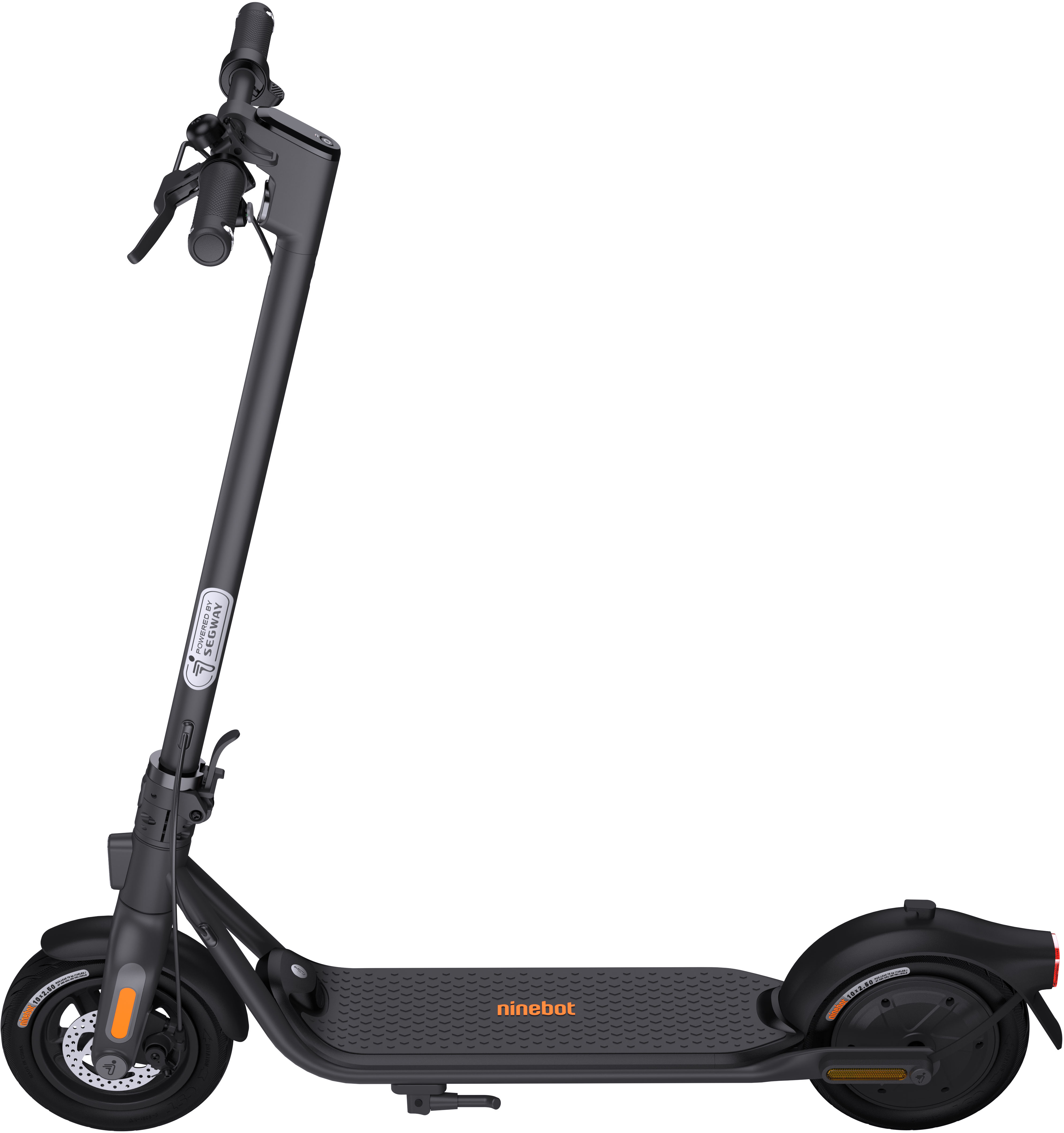 Left View: Segway - Ninebot F2 Electric Scooter w/25 mi Max Operating Range & 18 mph Max Speed - Black