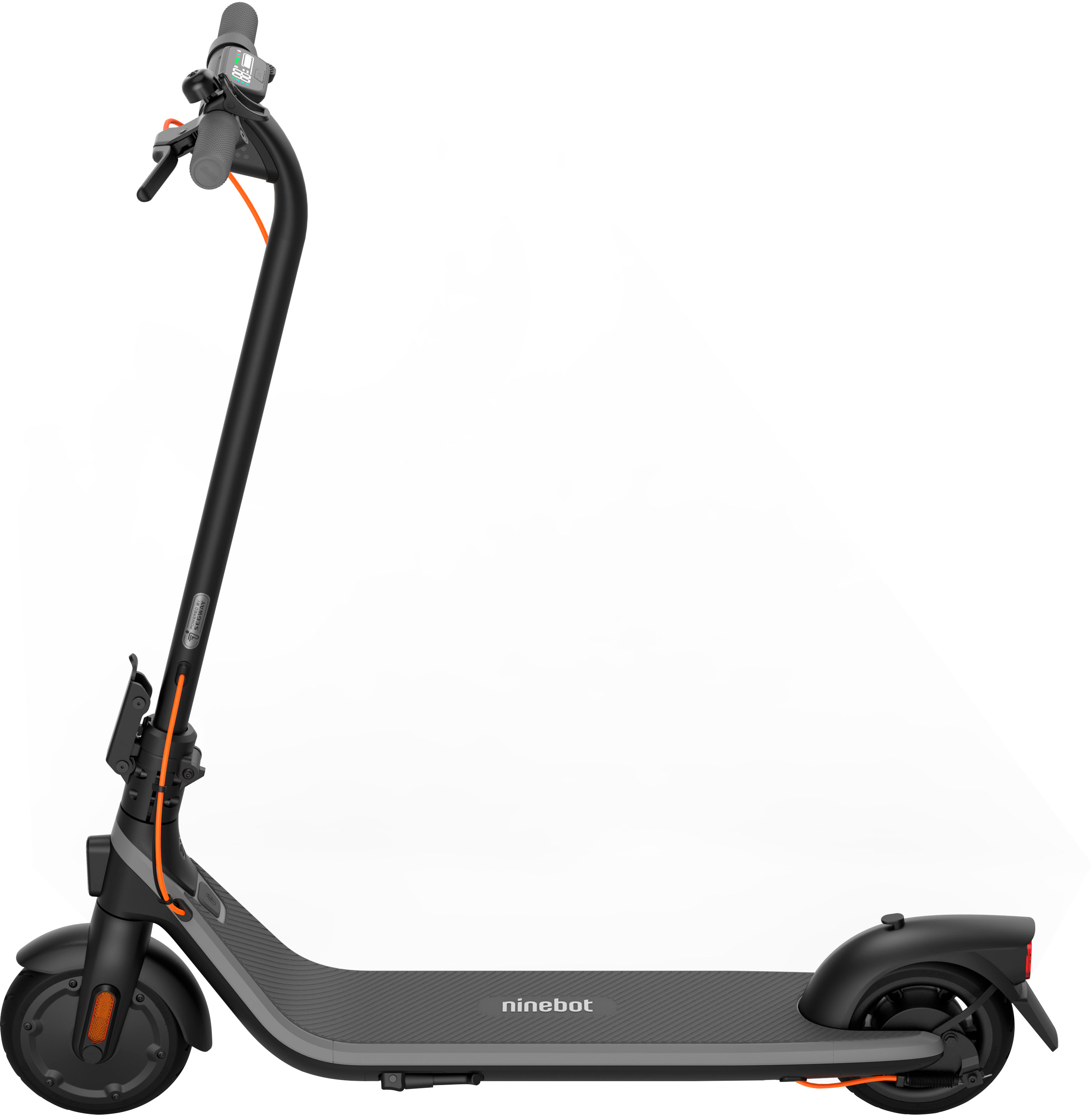 Left View: Segway - E2 Plus Electric Scooter w/ 15.5 mi Max Operating Range & 15.5mph Max Speed - Black