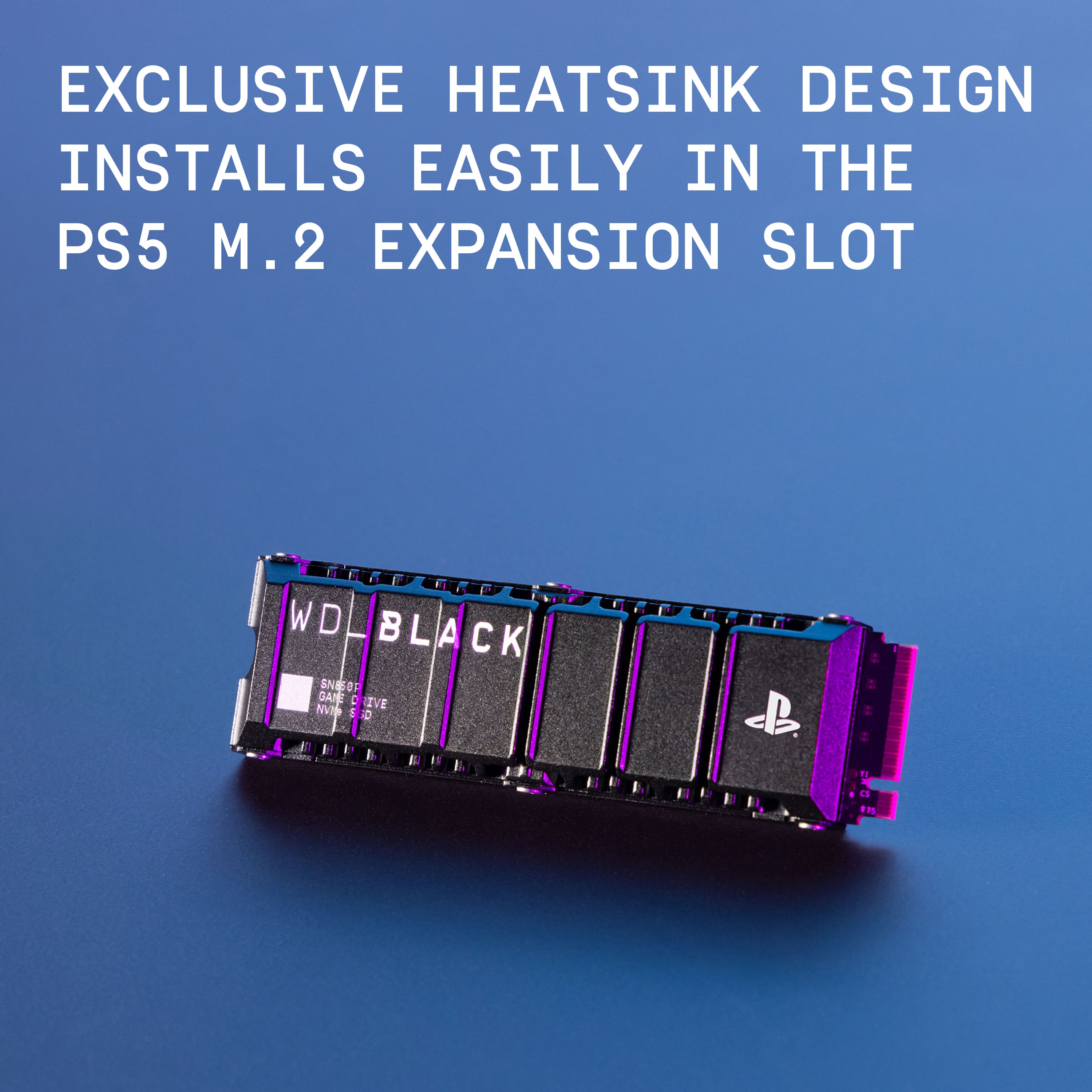 Exclusive Heatsink Design Installs Easily in the PS5 M.2 2 Expansion Slot. WD_BLACK WD BLACK SNOF DANECRIVE DANE C IVE NIB.