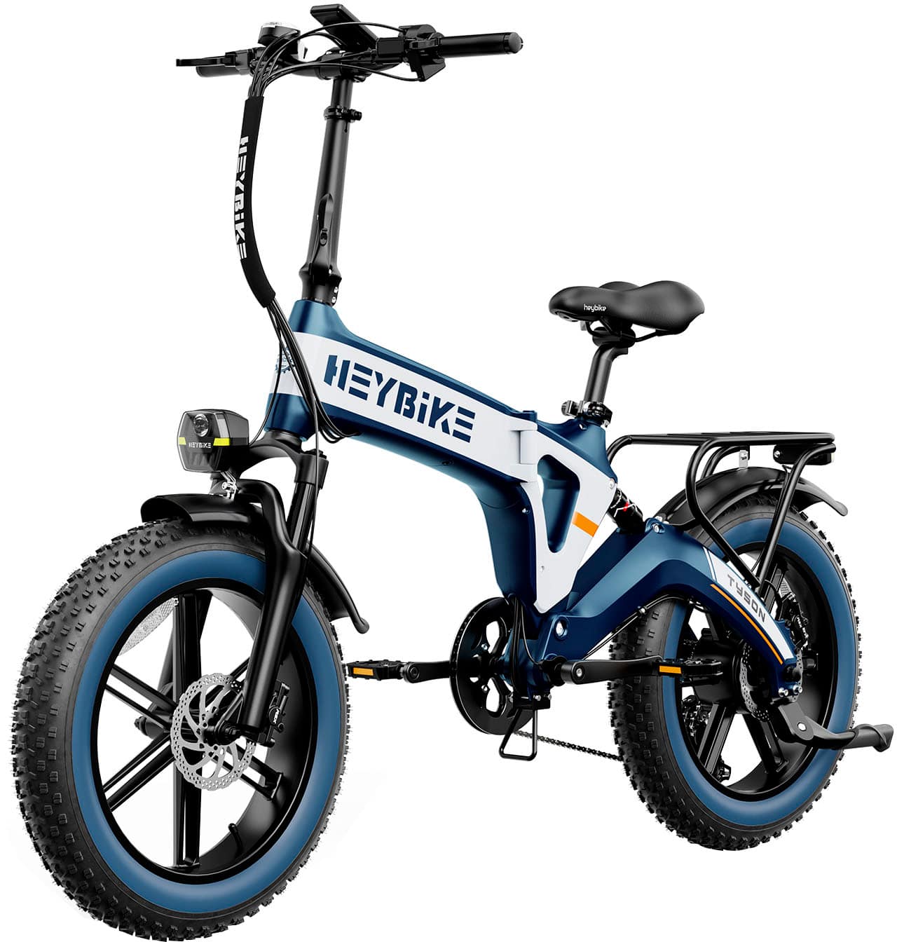 Angle. Heybike - Tyson Foldable E-bike w/ 55mi Max Operating Range & 28 mph Max Speed - Blue.